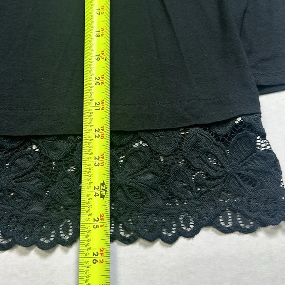 J. Jill Wearever Collection Black Long Sleeve Lace Hem Womens Size Large - Picture 8 of 8